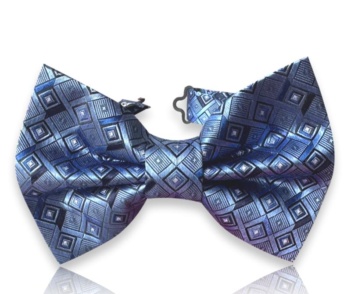 Luxury handmade blue jacquard silk bow tie from the Neven Heritage Collection