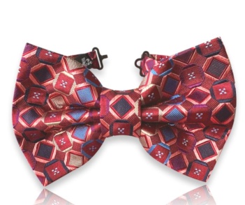 Handmade red jacquard silk bow tie, Neven Heritage Collection