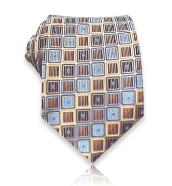 No. 1978 Brown & Blue Jacquard Silk Tie
