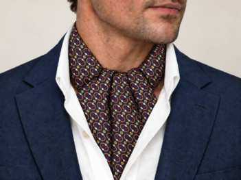 Heritage Equestre navy silk ascot tie